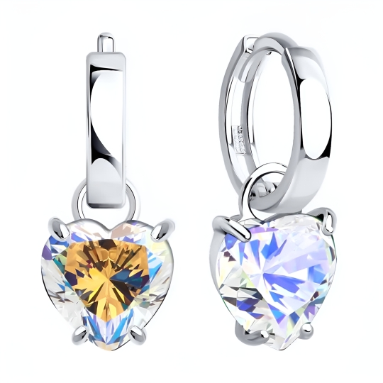Серьги из серебра с фианитами