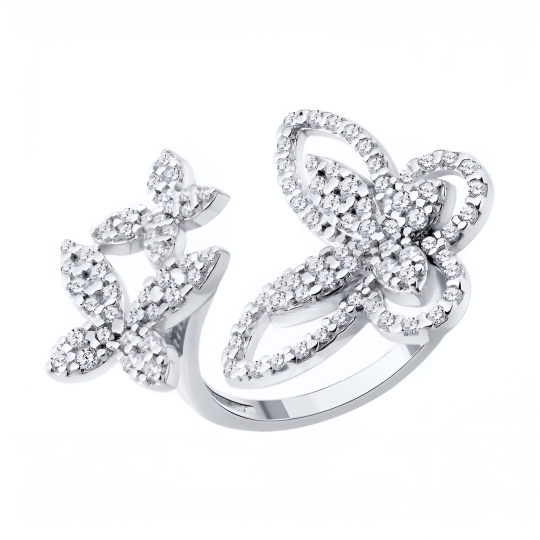 Серьги из серебра с фианитами
