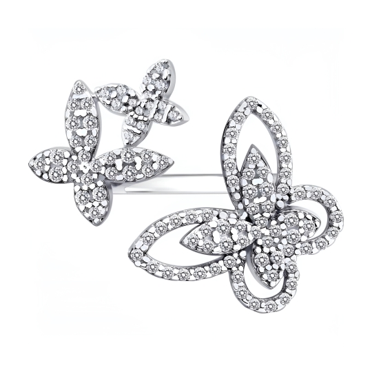 Серьги из серебра с фианитами