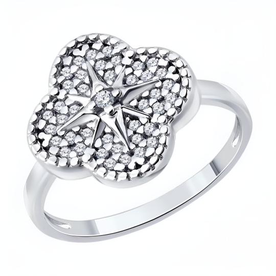 Серьги из серебра с фианитами