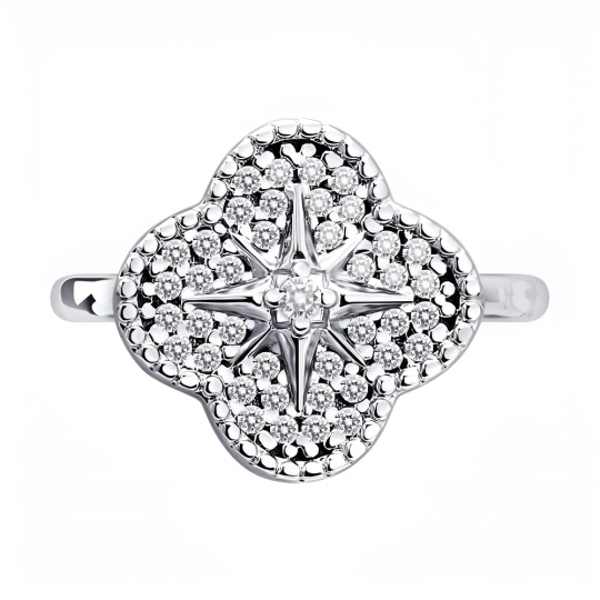 Серьги из серебра с фианитами