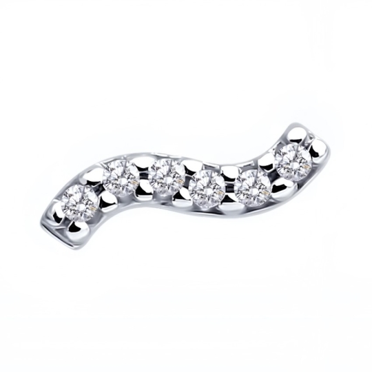 Серьги из серебра с позолотой и фианитами