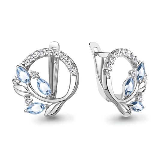 Одиночная серьга из серебра