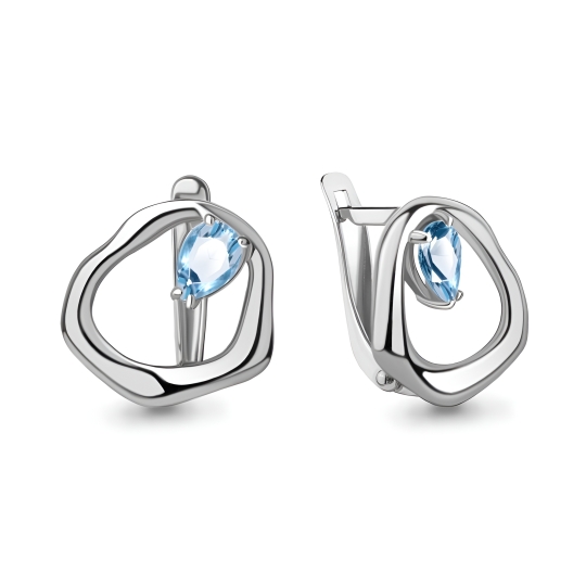Серьги из серебра с фианитами