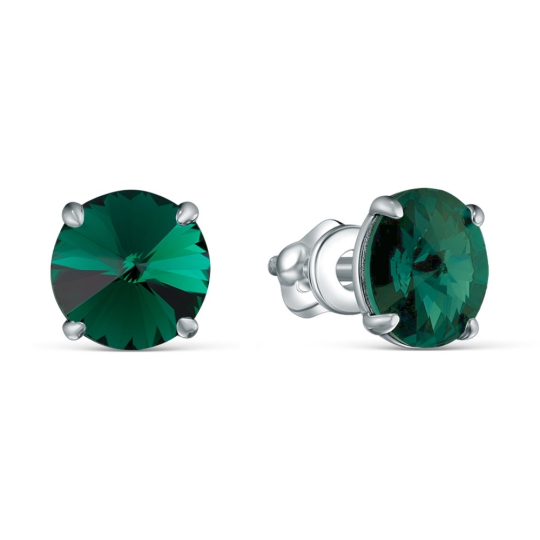 Серьги из серебра с фианитами