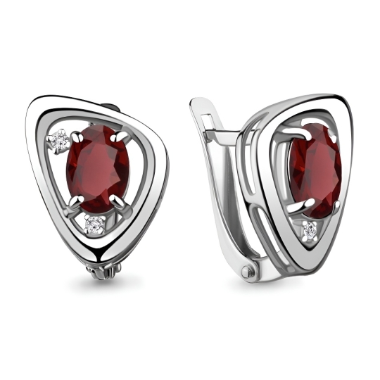 Серьги из серебра с ювелирными кристаллами