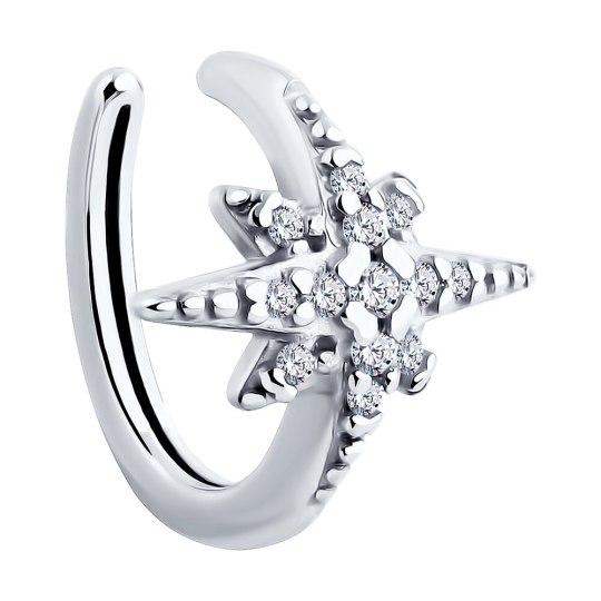 Серьги из серебра с фианитами