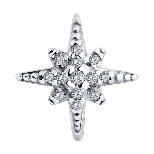 Серьги из серебра с фианитами