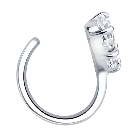 Одиночная серьга из серебра