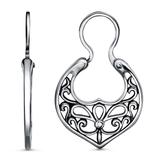 Серьги из серебра с позолотой, эмалью и фианитами