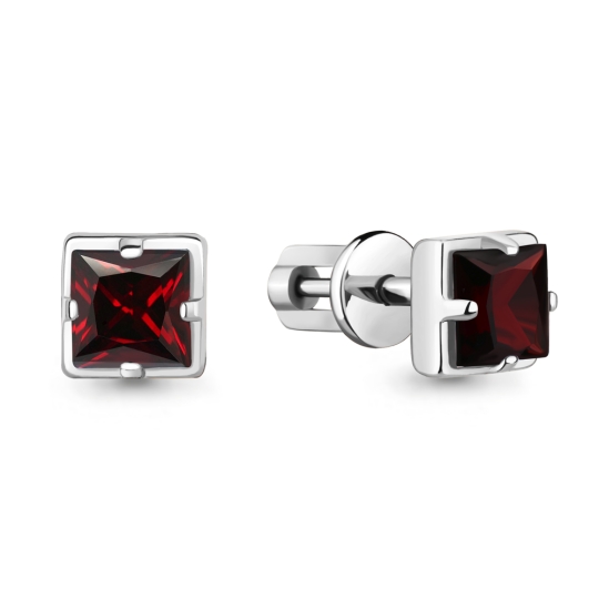 Серьги из серебра с фианитами