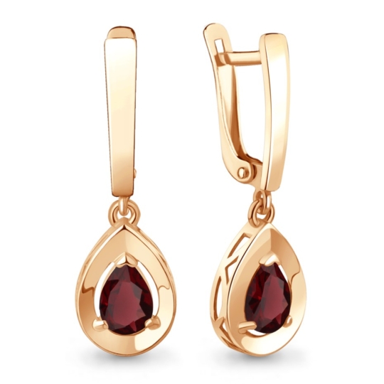 Серьги из серебра с позолотой, аметистами и фианитами