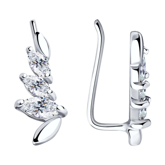 Серьги из серебра с агатами