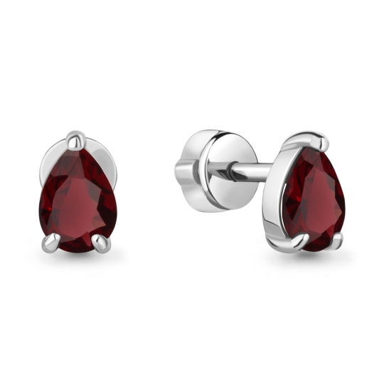 Серьги из серебра с гранатами и цитринами