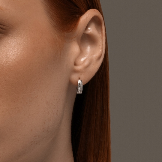 Серьги из серебра с фианитами