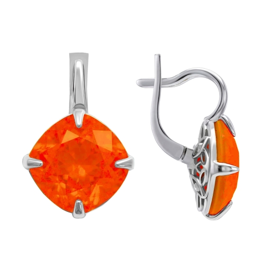 Серьги из серебра с ювелирными кристаллами