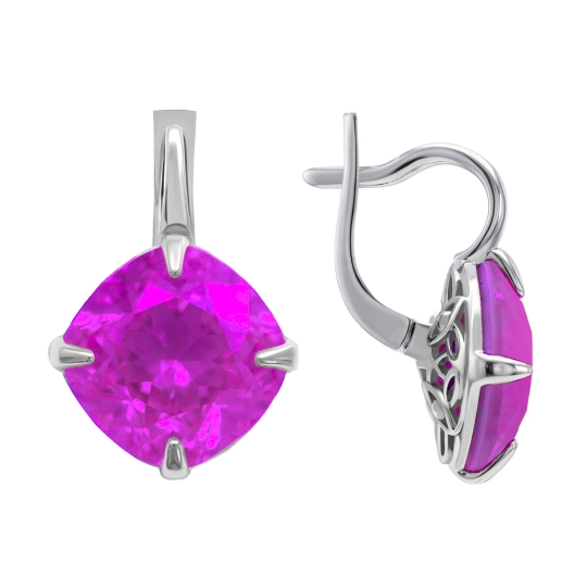 Серьги из серебра с ювелирными кристаллами