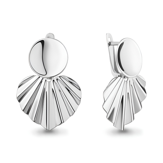 Серьги из серебра с фианитами