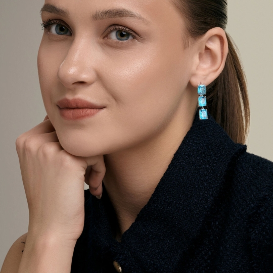 Асимметричные серьги из серебра