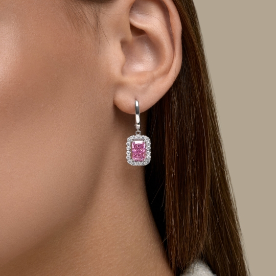 Серьги из серебра с фианитами