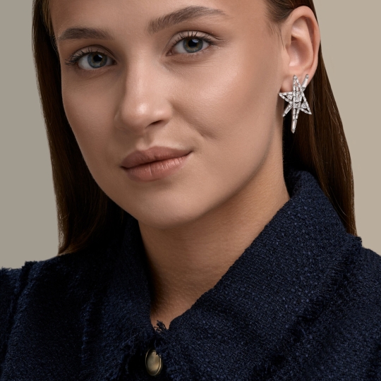 Серьги из серебра с фианитами