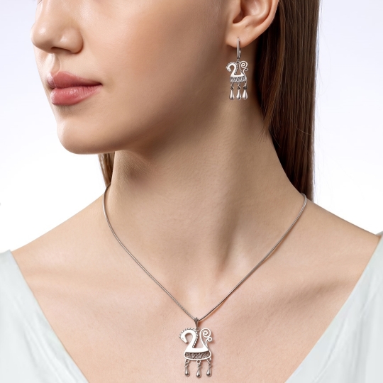 Серьги из серебра с чернением