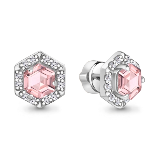 Серьги из серебра с фианитами