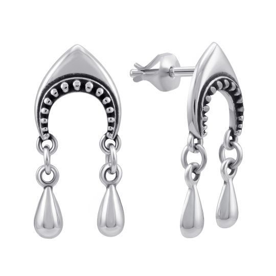 Серьги из серебра с чернением