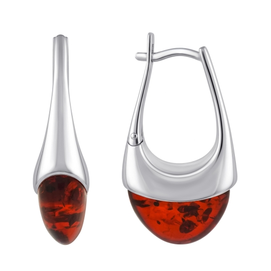 Серьги из серебра с фианитами
