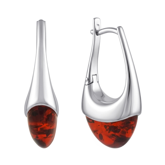 Серьги из серебра с фианитами
