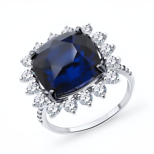 Серьги из серебра с фианитами