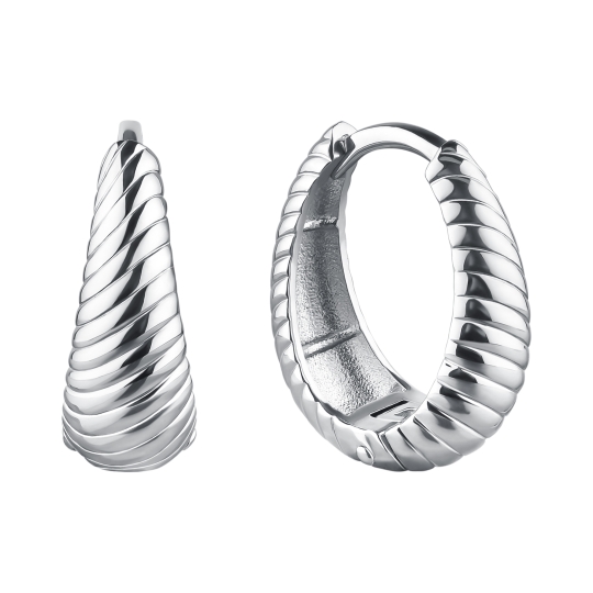 Серьги из серебра с фианитами