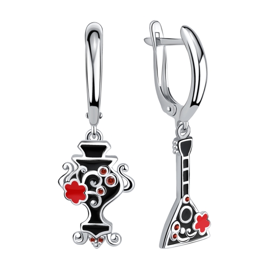 Серьги из серебра с ювелирными кристаллами