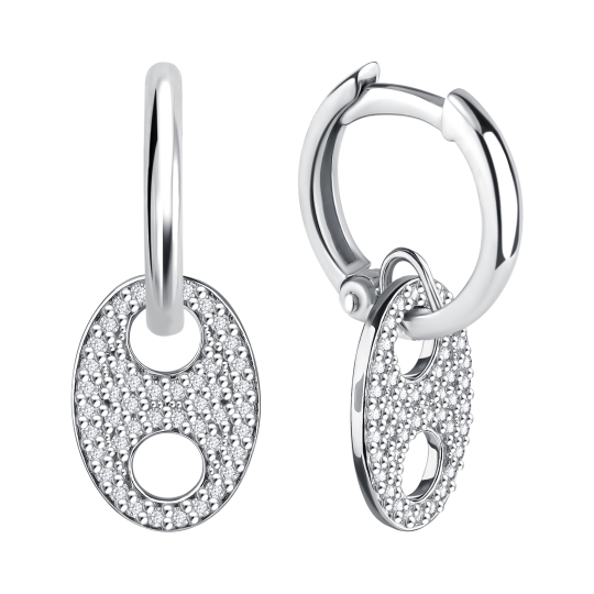 Серьги из серебра с фианитами