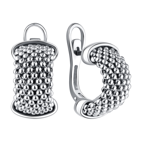Серьги из серебра с фианитами
