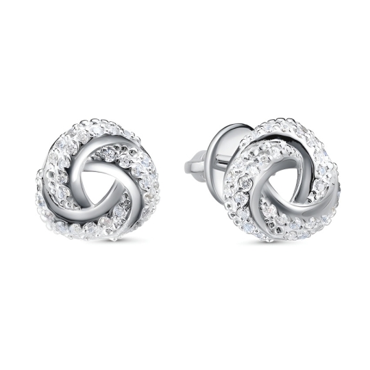 Серьги из серебра с фианитами
