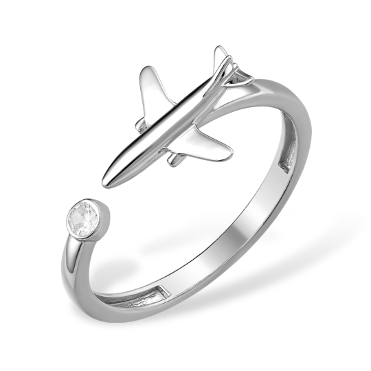 Кольцо из серебра с позолотой и фианитами