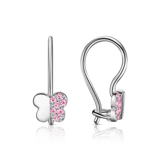Серьги из серебра с ювелирными кристаллами и фианитами