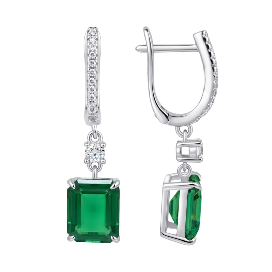 Серьги из серебра с фианитами