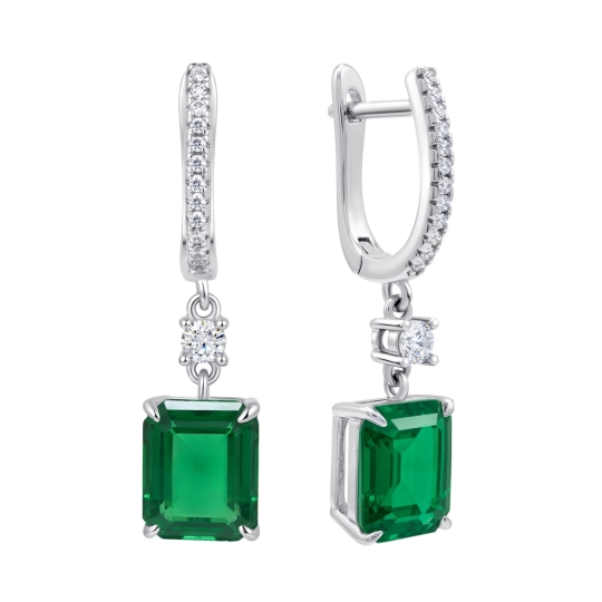 Серьги из серебра с фианитами