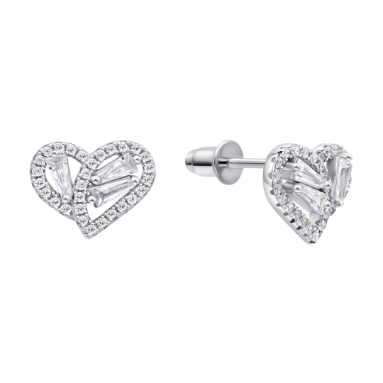 Серьги из серебра с ювелирными кристаллами