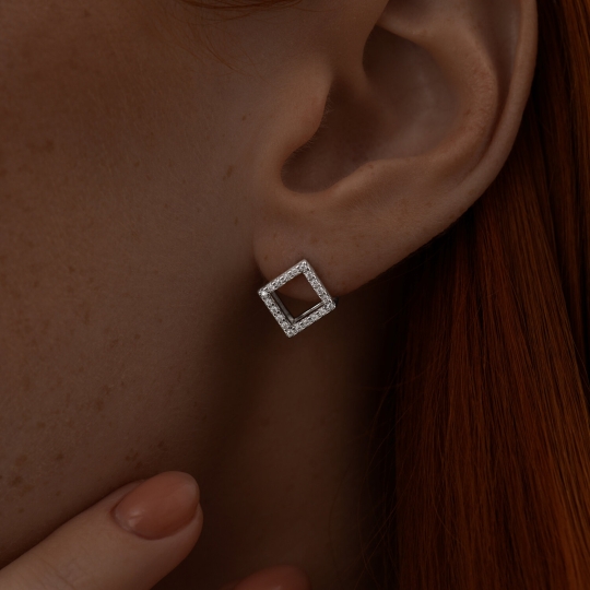 Серьги из серебра с горным хрусталем
