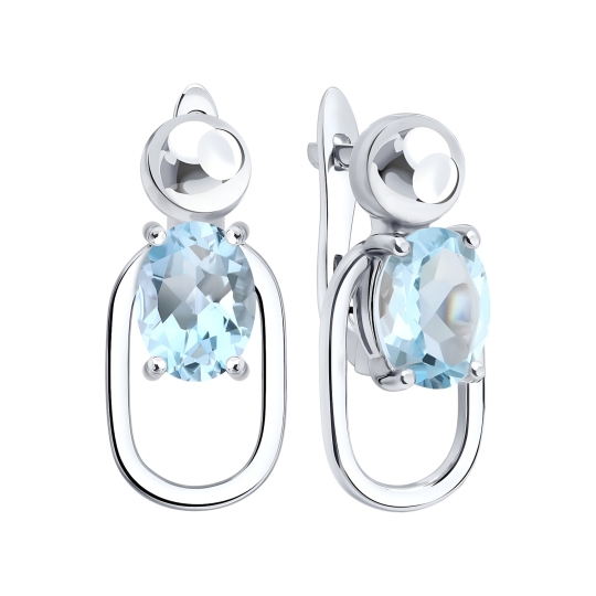 Серьги из серебра с кристальной тканью