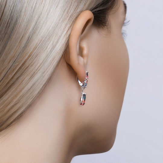Серьги из серебра с горным хрусталем
