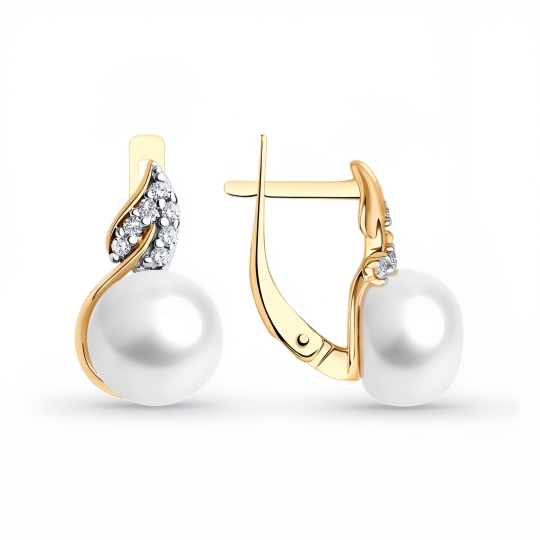 Серьги из серебра с фианитами