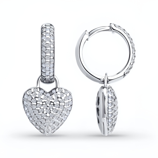 Серьги из серебра с фианитами