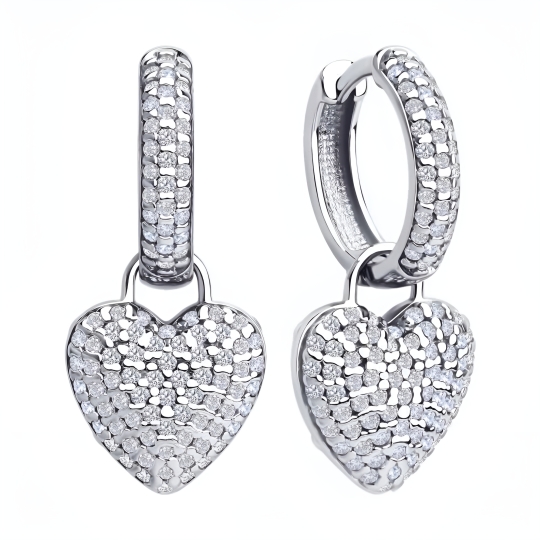 Серьги из серебра с фианитами