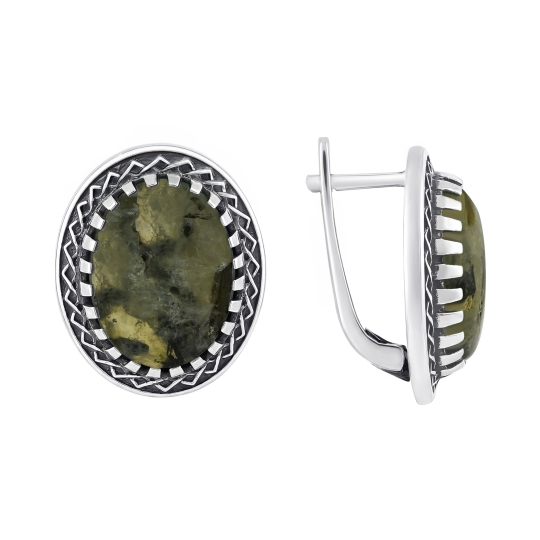 Серьги из серебра с фианитами