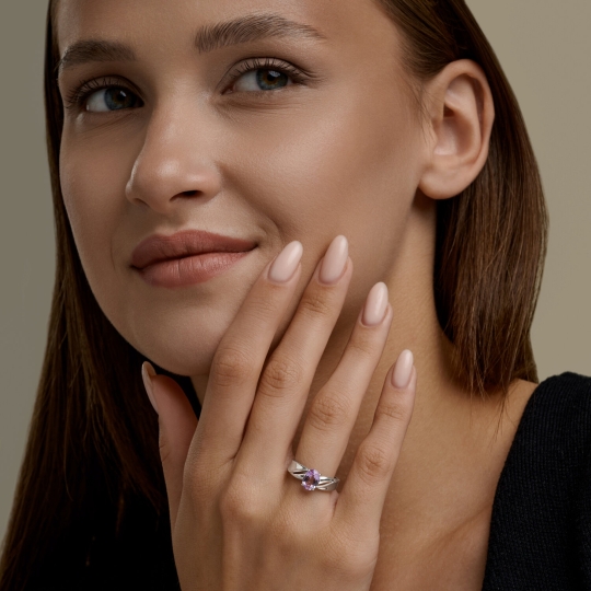 Серьги из серебра с аметистами
