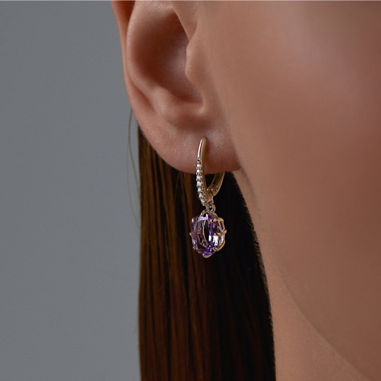 Серьги из серебра с фианитами